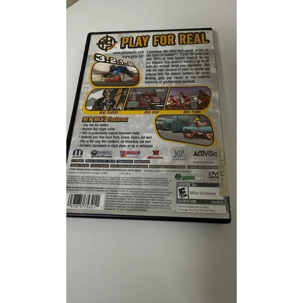 Greg Hastings Tournament Paintball Max'd (Sony PlayStation 2, 2006)‎ PS2 CIB